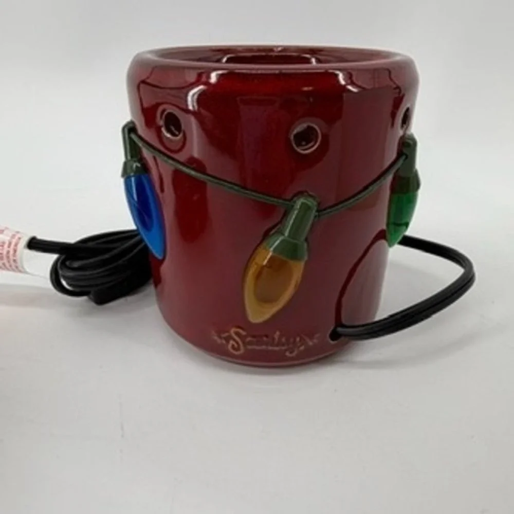 Scentsy Holiday Lights Full Size Wax Warmer Burgundy Red Christmas Light 19409‎